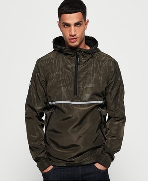 Superdry Bass Core Overhead Cagoule Férfi Kabát Khaki | HKIOZ4176